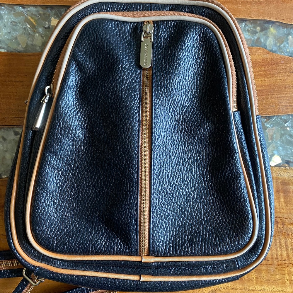 Valentina Genuine Pebbled Italian Sling Backpack/Shoulder Bag